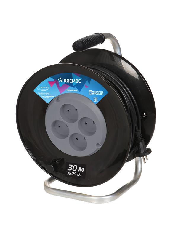 Удлинитель на катушке 4х30м 16А ПВС 2х1.5 Космос YKKsm30m-4g(16A)