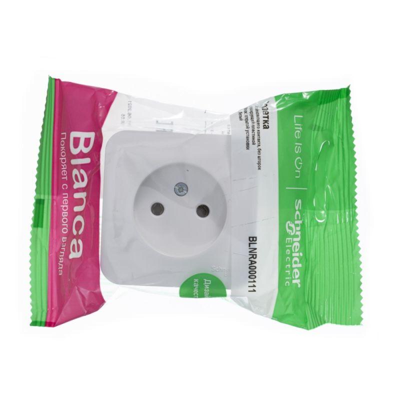 Розетка 1-м ОП BLANCA 16А 250В без шторок без заземл. изол. пласт. бел. SchE BLNRA000111