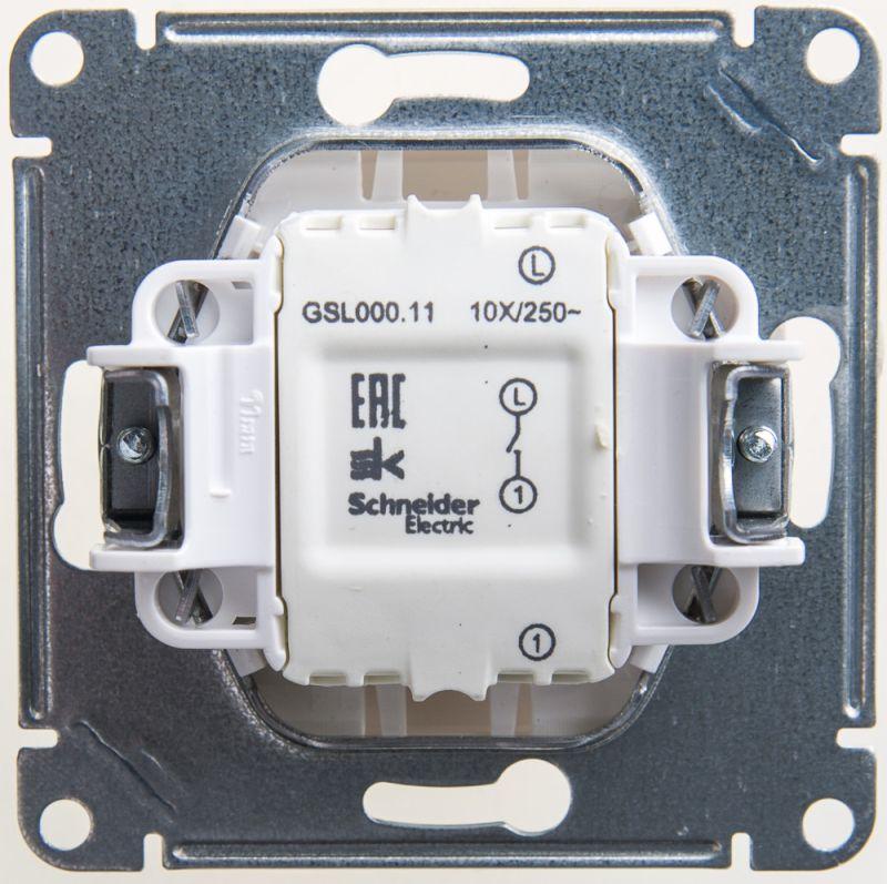 Механизм выключателя 1-кл. СП Glossa 10А IP20 (сх. 1) 10AX перламутр SchE GSL000611