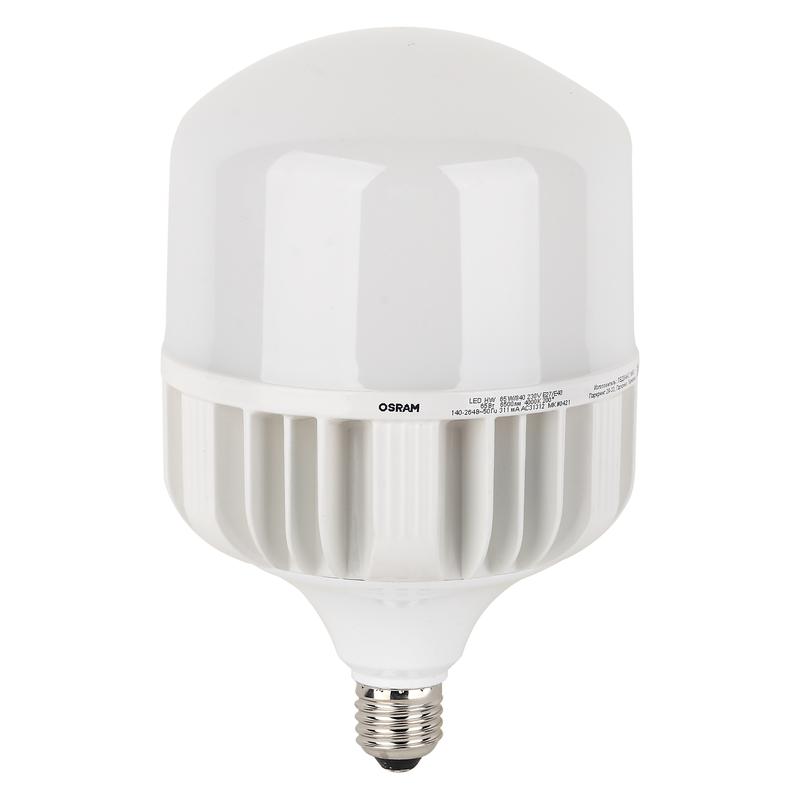 Лампа светодиодная LED HW T 65Вт (замена 650Вт) матовая 4000К нейтр. бел. E27/E40 6500лм угол пучка 200град. 140-265В PF&gt;/=09 OSRAM 4058075576896